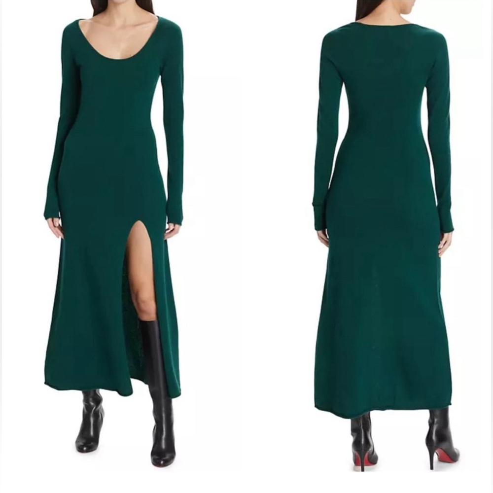 NWT Reformation Jennita Cashmere Midi Dress in Green - Picture 3 of 10
